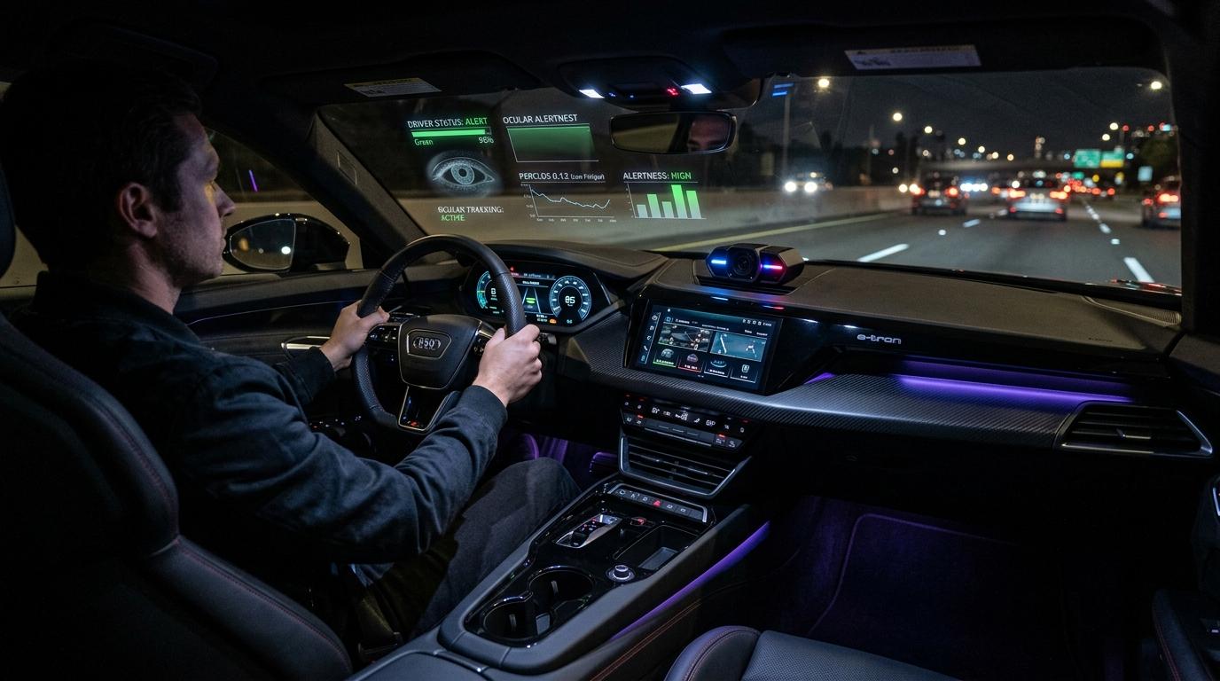 Automotive Cockpit HUD with Driver Alertness Telematics
